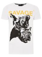 Topman Mens Criminal Damage's White 'savage' T-shirt
