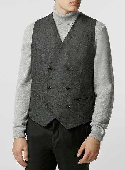 Topman Mens Mid Grey Sh Chuck Vest