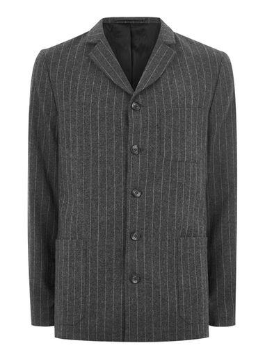 Topman Mens Grey Topman Design Gray Pinstripe Blazer
