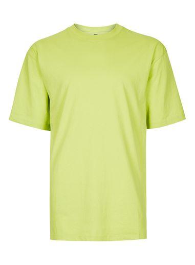 Topman Mens Lime Green '90s Style Oversized T-shirt
