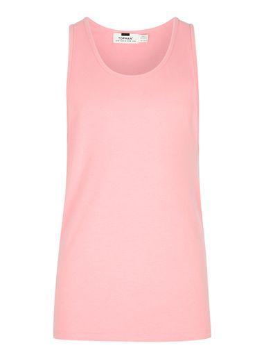 Topman Mens Pink Muscle Fit Tank