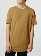 Topman Mens Brown Sand Slub Long Line T-shirt