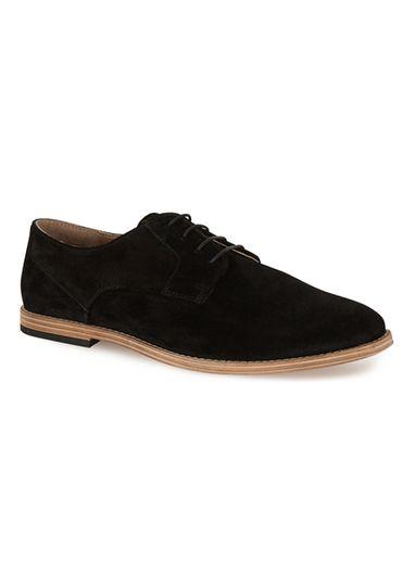 Topman Mens Black Suede Miller Derby Shoes