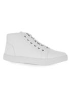 Topman Mens White Faux Leather Woven Chukka Boots