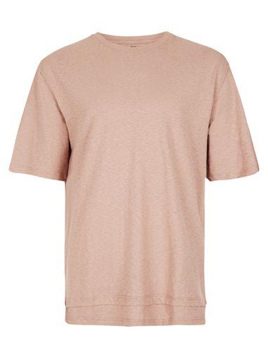 Topman Mens Brown Stone Double Hem Boxy Fit T-shirt