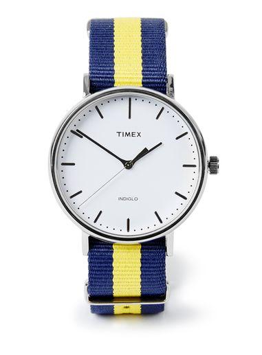 Topman Mens Blue Timex Navy And Yellow Weekender Fairfield Watch*