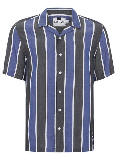 Topman Mens Navy Revere Shirt