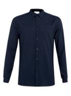 Topman Mens Blue Premium Midnight Jacquard Long Sleeve Dress Shirt