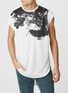 Topman Mens White Fade Cap Sleeve T-shirt