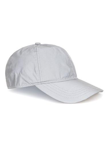 Topman Mens Metallic Silver Reflective Curved Peak Cap