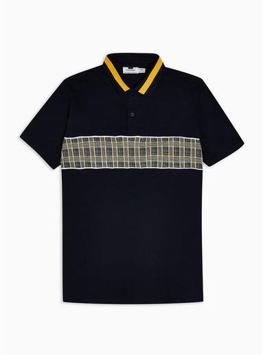Topman Mens Multi Navy Check Polo