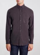 Topman Mens Red Burgundy Brushed Twill Long Sleeve Casual Shirt