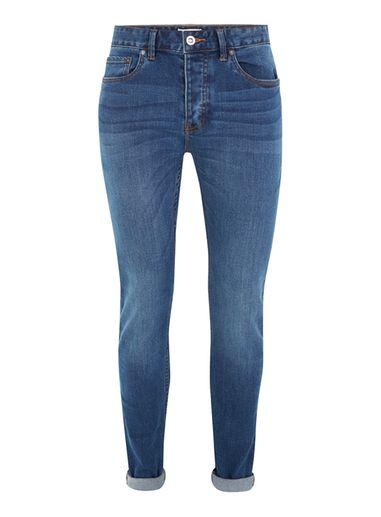 Topman Mens Bright Blue Wash Stretch Skinny Jeans