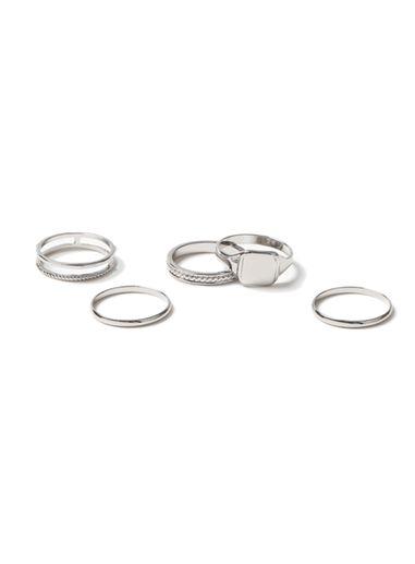 Topman Mens Silver Signet Rings*