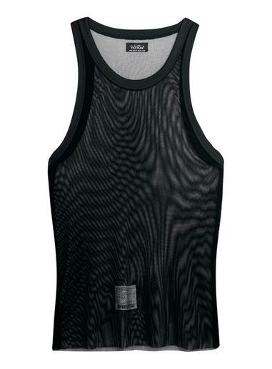 Topman Mens Aaa Black Oversized Mesh Vest