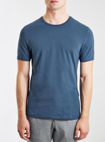 Topman Mens Blue Navy Muscle Fit T-shirt