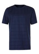 Topman Mens Blue Lux Navy Grid T-shirt