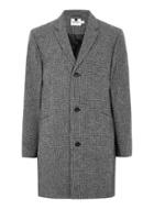 Topman Mens Black And White Houndstooth Overcoat