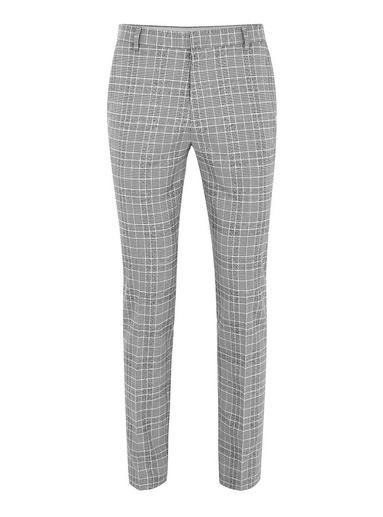 Topman Mens Black And White Check Skinny Dress Pants