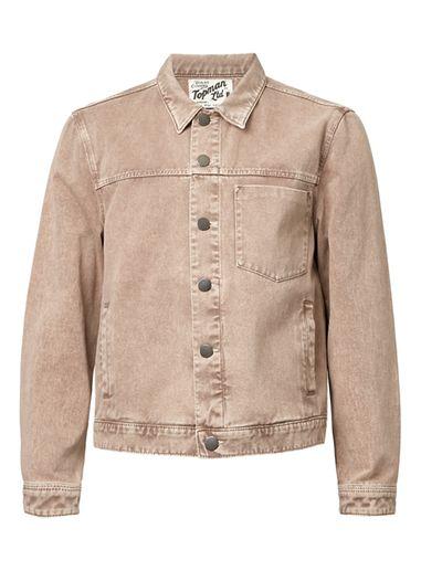 Topman Mens Ltd Washed Stone Denim Trucker Jacket