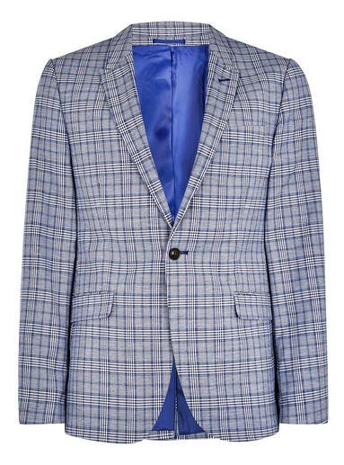 Topman Mens Light Blue Check Jacket