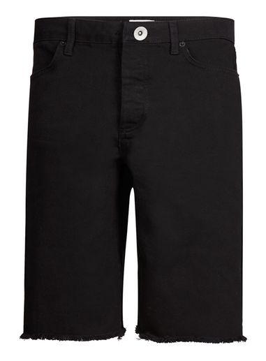 Topman Mens Black Oversized Denim Shorts