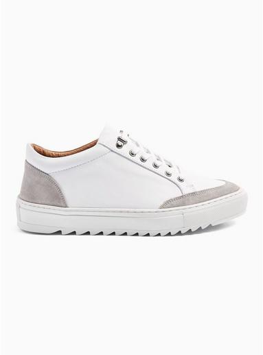 Topman Mens White 'astro Mix' Leather Sneakers