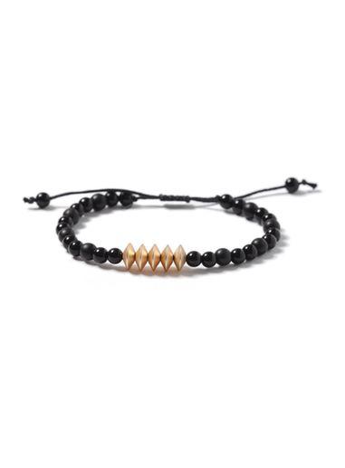 Topman Mens Black And Gold Look Beaded Bracelet*