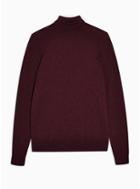 Topman Mens Red Burgundy Marl Turtle Neck Knitted Sweater