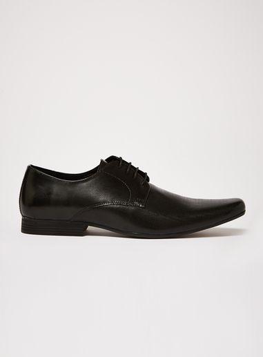 Topman Mens Black Leather Bloom Hatch Shoes