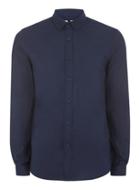 Topman Mens Navy Muscle Fit Oxford Shirt