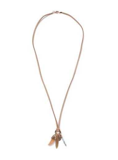 Topman Mens Blue Brown And Turquoise Cluster Necklace*