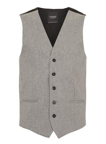 Topman Grey Flannel Vest