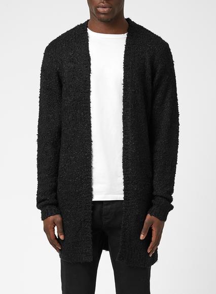 Topman Mens N1sq Black Longline Cardigan*