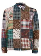 Topman Mens Multicolored Patchwork Shirt
