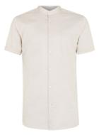 Topman Mens Grey Selected Homme Tan Cotton Shirt