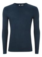 Topman Mens Royal Blue Muscle Ribbed Sweater