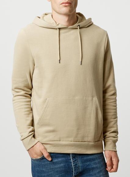 Topman Mens Brown Stone Overhead Hoodie