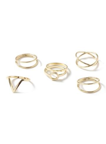 Topman Mens Gold Look Fine Ring Pack*