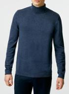 Topman Mens Blue Bright Navy Essential Roll Neck Sweater