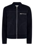 Topman Mens Blue Indigo Zip Through Denim Jacket