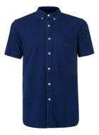 Topman Mens Cobalt Blue Denim Short Sleeve Casual Shirt