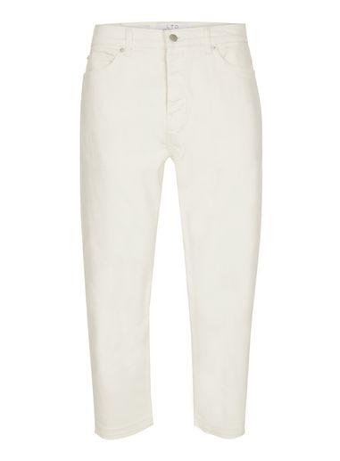 Topman Mens Ltd White Slim Raw Edge Jeans