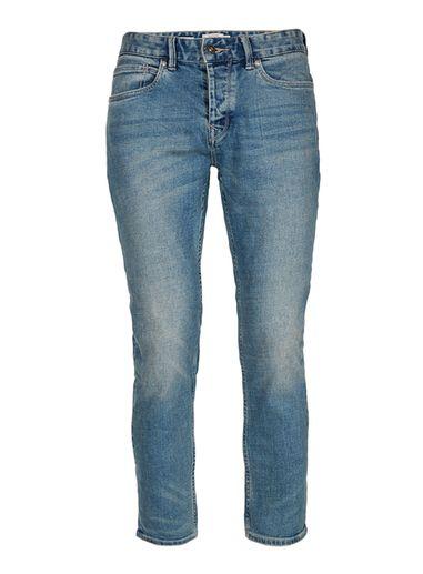 Topman Mens Blue Cropped Stretch Slim Jeans