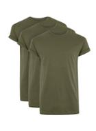Topman Mens Khaki Muscle Fit Roller T-shirt 3 Pack