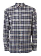 Topman Mens Blue Selected Homme Navy And Brown Check Shirt