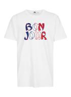 Topman Mens White Bonjour T-shirt