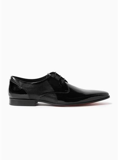 Topman Mens Black 'kilburn' Derby Patent Shoes