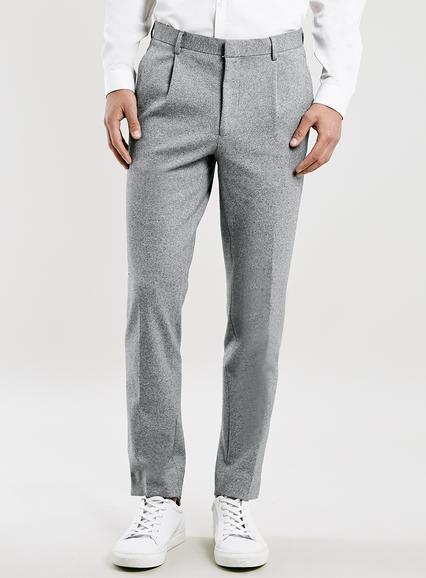 Topman Mens Grey Jersey Cropped Pants