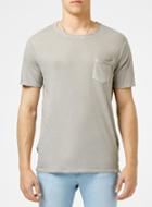 Topman Mens Beige Stone Step Hem Longline T-shirt